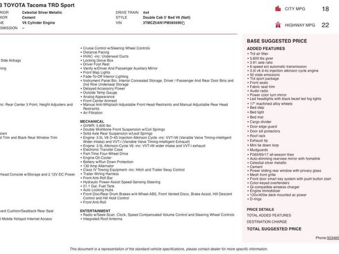 Used 2023 Toyota Tacoma TRD Off-Road AWD/4WD image 5