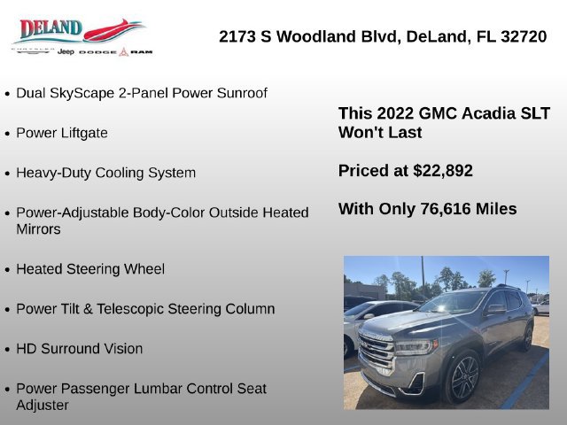 Used 2022 GMC Acadia SLT w/ Technology Package FWD image 28