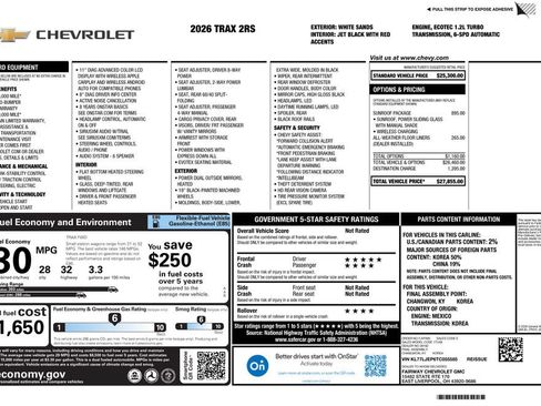 Certified 2026 Chevrolet Trax RS w/ Sunroof Package FWD image 4