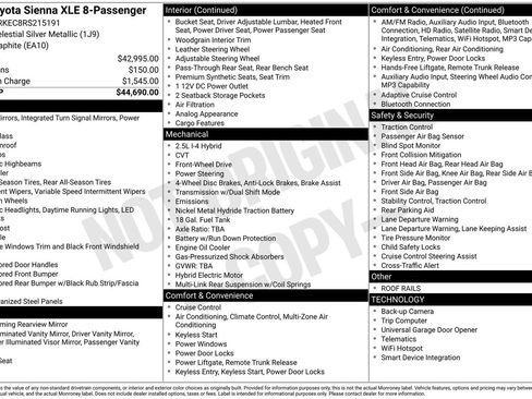 Used 2024 Toyota Sienna XLE FWD image 47
