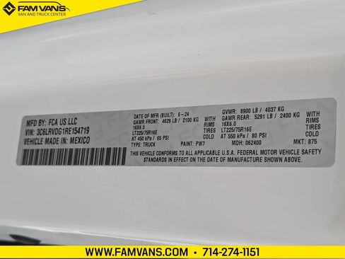 Used 2024 RAM ProMaster 2500 w/ Safety Group FWD image 24