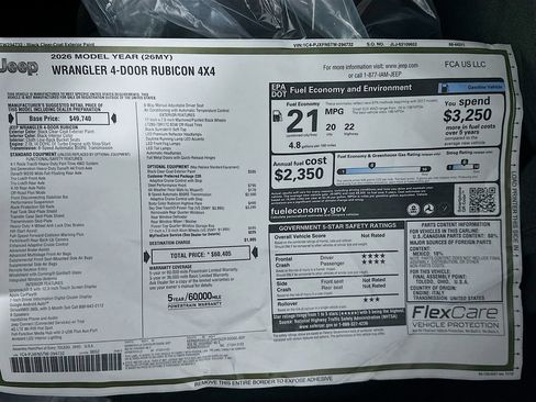 New 2026 Jeep Wrangler Unlimited Rubicon AWD/4WD image 20
