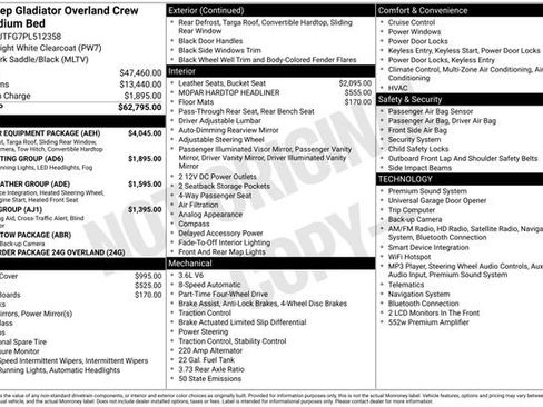 Used 2023 Jeep Gladiator Overland w/ Popular Equipment Package AWD/4WD image 11