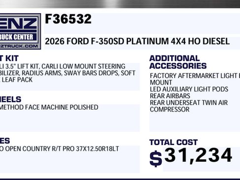Used 2026 Ford F350 Platinum w/ Platinum Plus Package AWD/4WD image 2