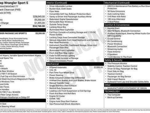 Certified 2019 Jeep Wrangler Sport image 38