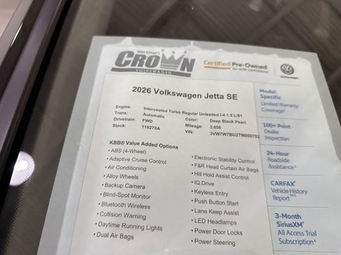 Certified 2026 Volkswagen Jetta SE FWD image 40