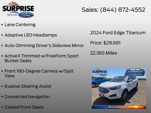 Used 2024 Ford Edge Titanium w/ Equipment Group 301A AWD/4WD image 17