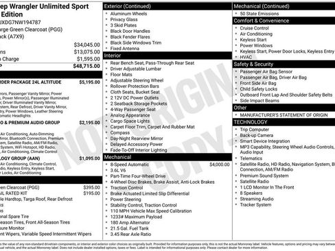 Used 2022 Jeep Wrangler Unlimited Sport AWD/4WD image 10