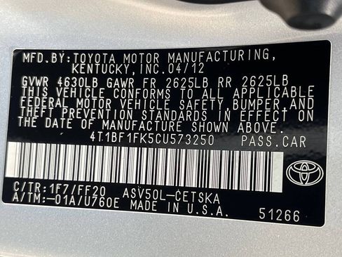 Used 2012 Toyota Camry SE FWD image 24
