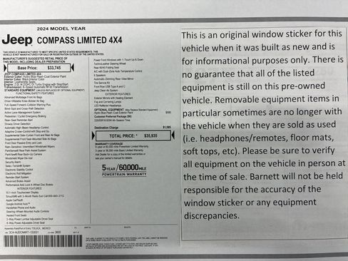 Certified 2024 Jeep Compass Limited AWD/4WD image 2