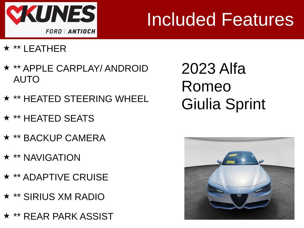 Used 2023 Alfa Romeo Giulia Sprint RWD image 3