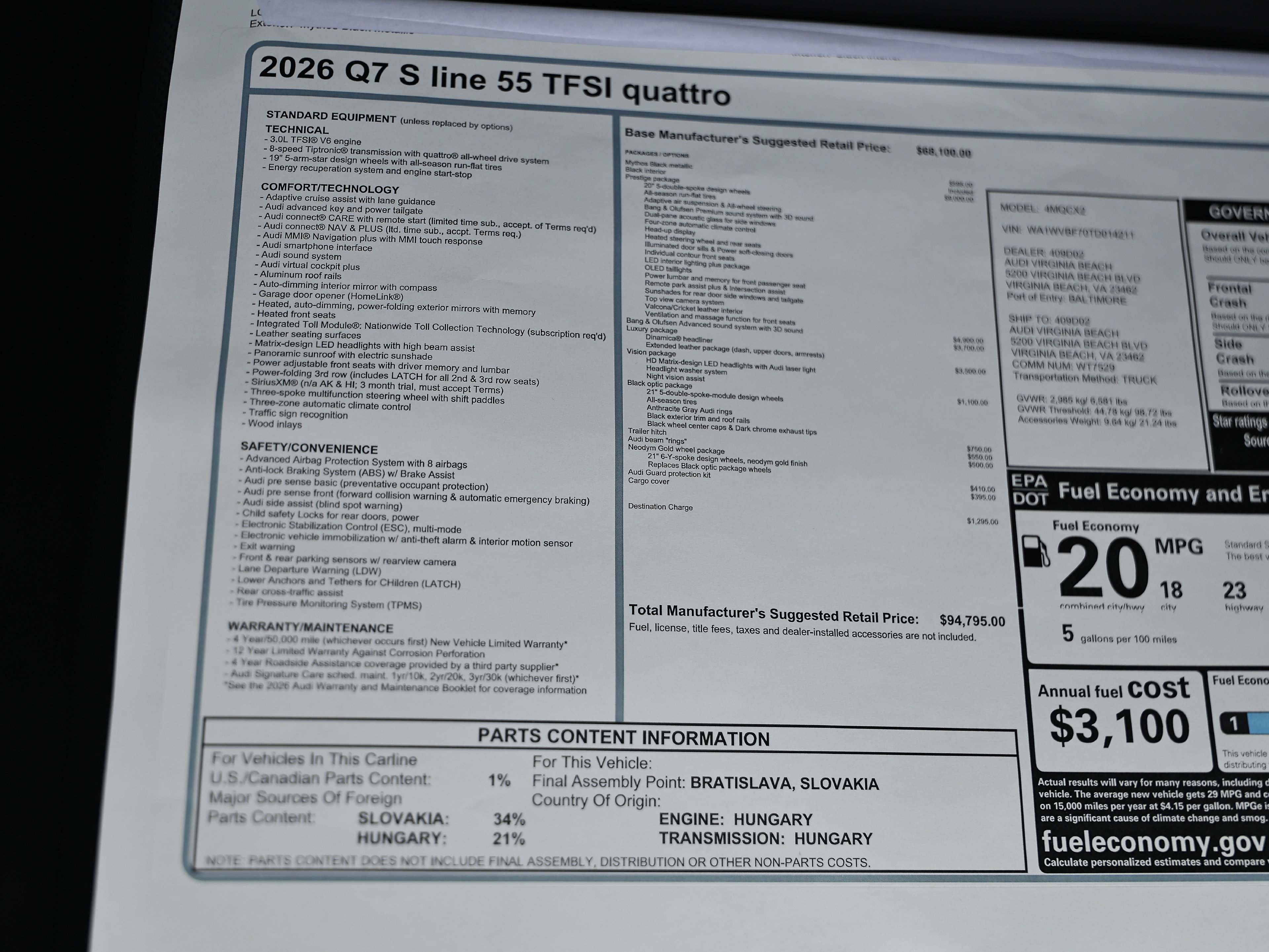 New 2026 Audi Q7 3.0T Prestige AWD/4WD image 25