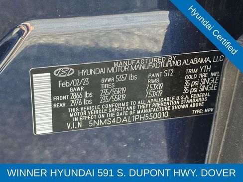 Certified 2023 Hyundai Santa Fe Limited AWD/4WD image 13