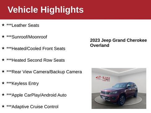 Used 2023 Jeep Grand Cherokee Overland w/ Luxury Tech Group IV AWD/4WD image 4