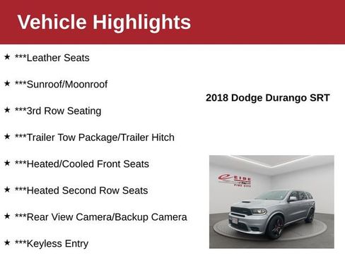 Used 2018 Dodge Durango SRT w/ SRT Interior Appearance Group image 3