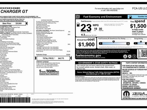 Certified 2023 Dodge Charger GT w/ Navigation & Travel Group image 20