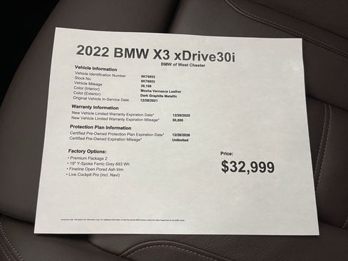 Certified 2022 BMW X3 xDrive30i w/ Premium Package 2 image 18