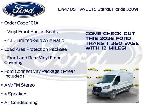 New 2026 Ford Transit 350 148 High Roof Extended w/ Load Area Protection Package RWD image 15