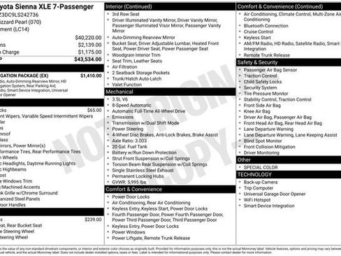 Used 2020 Toyota Sienna XLE w/ XLE Navigation Package image 35