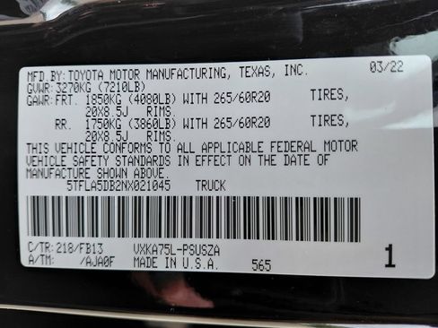 Used 2022 Toyota Tundra SR5 AWD/4WD image 4