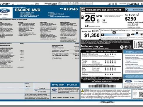 Used 2022 Ford Escape SEL w/ SEL Stealth AWD Package image 32