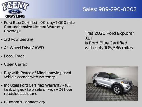 Certified 2020 Ford Explorer XLT w/ Equipment Group 202A AWD/4WD image 4