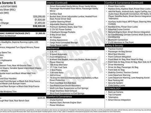 New 2026 Kia Sorento S w/ S Panoramic Sunroof Package FWD image 31