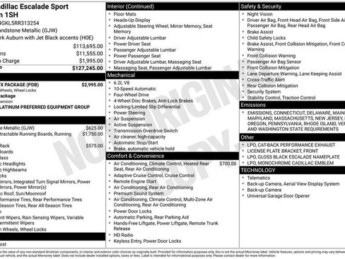 Used 2024 Cadillac Escalade Sport Platinum w/ LPO, ONYX Package image 17