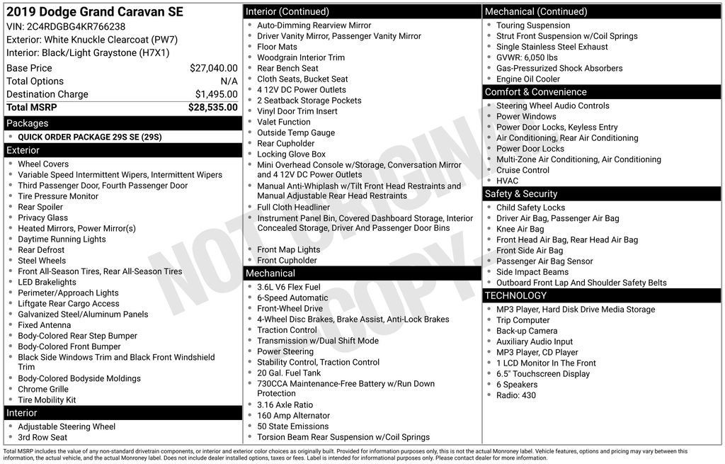 Used 2019 Dodge Grand Caravan SE FWD image 6