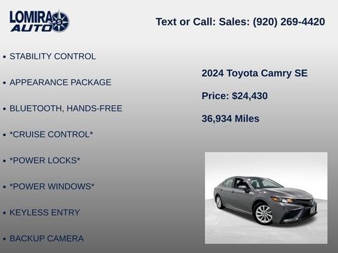 Used 2024 Toyota Camry SE FWD image 8