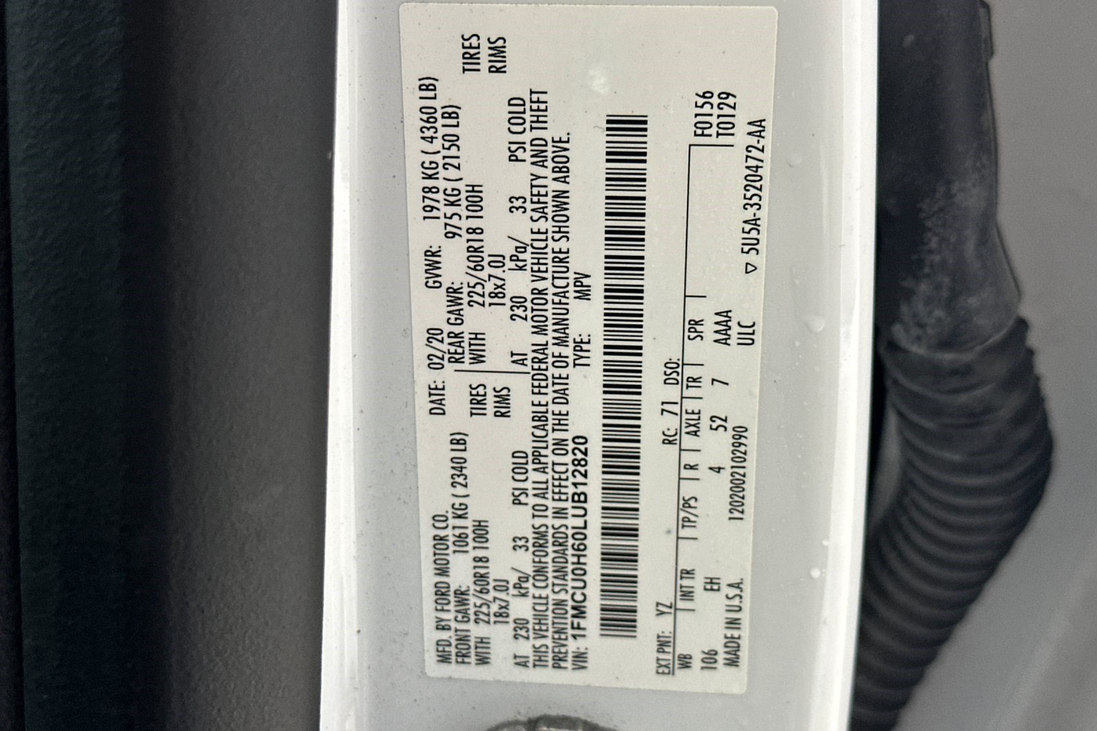Used 2020 Ford Escape SEL FWD image 27