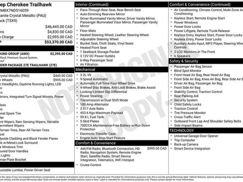 Used 2022 Jeep Cherokee Trailhawk w/ Sun & Sound Group image 10