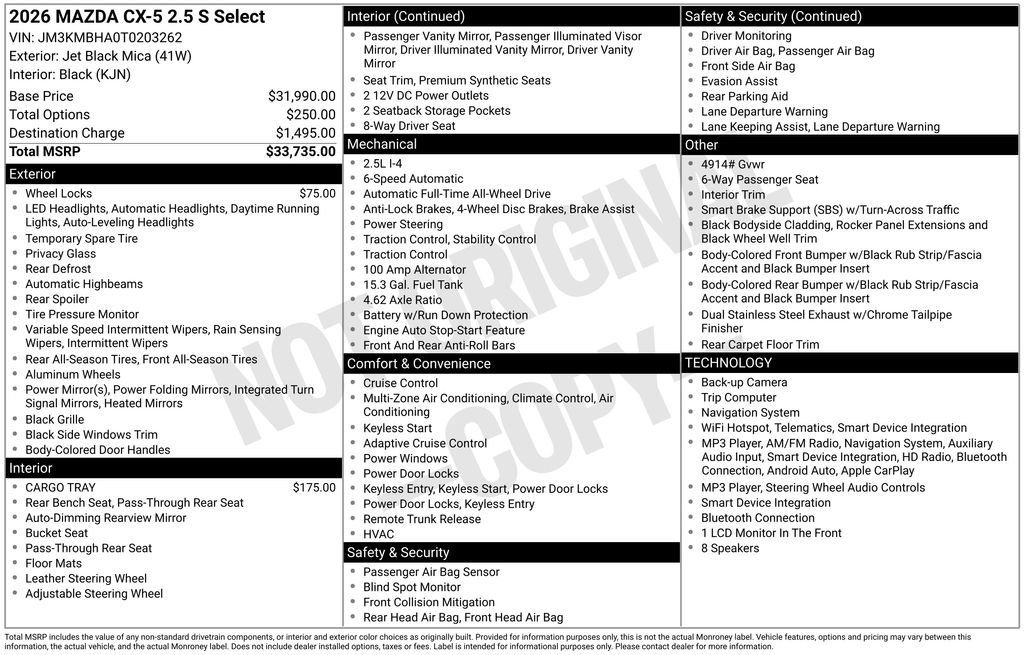 New 2026 MAZDA CX-5 Select AWD/4WD image 33