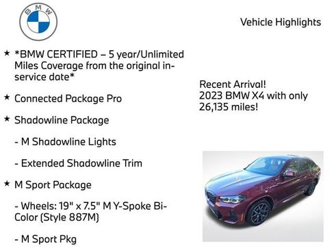 Certified 2023 BMW X4 xDrive30i w/ M Sport Package AWD/4WD image 4