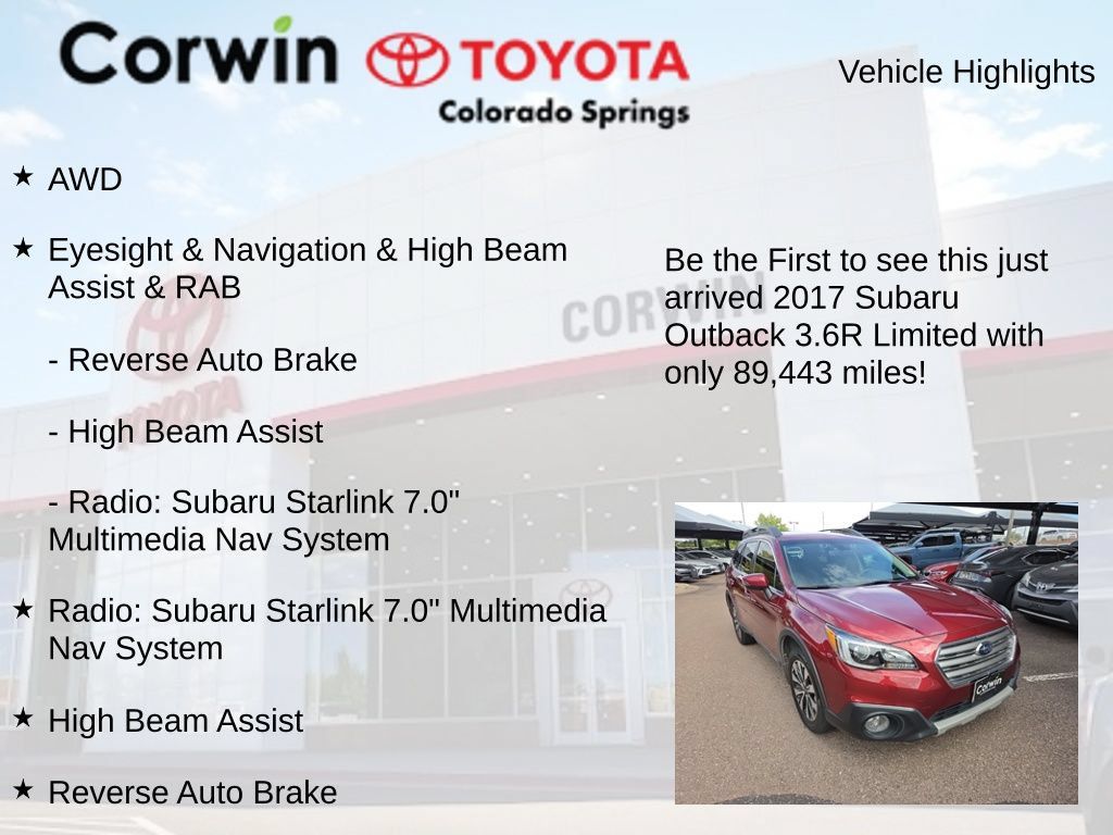 Used 2017 Subaru Outback 3.6R Limited AWD/4WD image 4