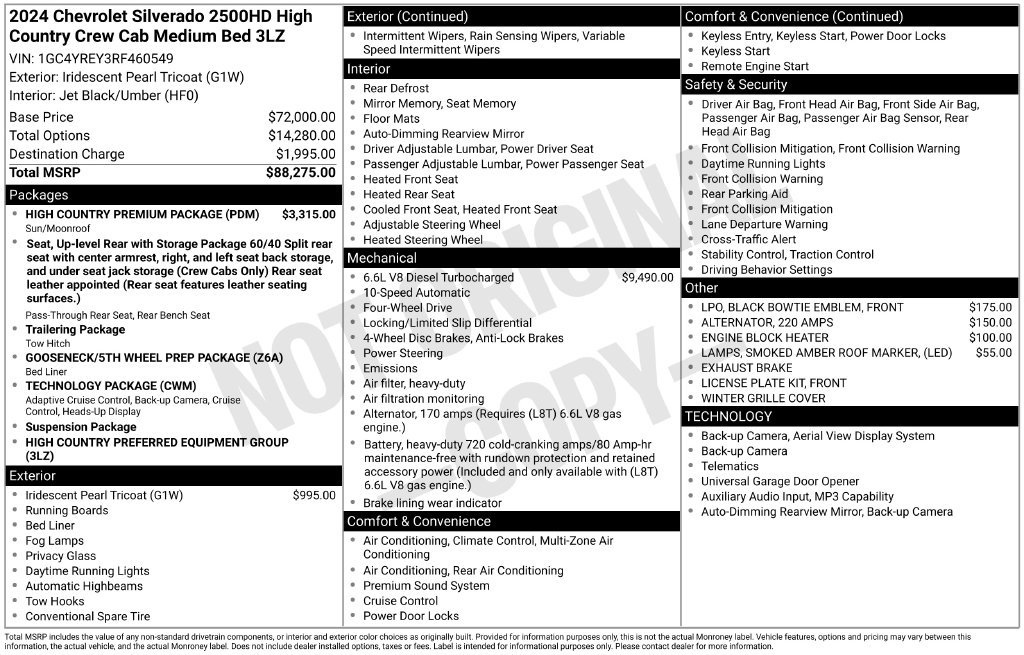 Used 2024 Chevrolet Silverado 2500 High Country w/ High Country Premium Package AWD/4WD image 6