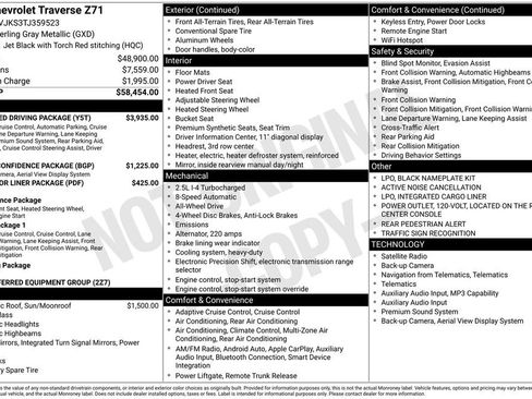 New 2026 Chevrolet Traverse Z71 w/ Enhanced Driving Package AWD/4WD image 34