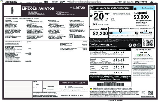 Used 2023 Lincoln Aviator Reserve w/ Elements Package Plus AWD/4WD image 12