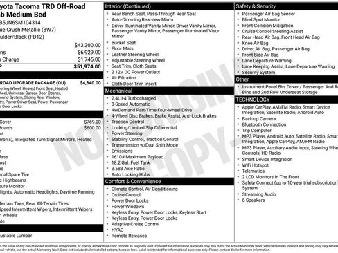 Used 2025 Toyota Tacoma TRD Off-Road w/ TRD Off Road Upgrade Package AWD/4WD image 25