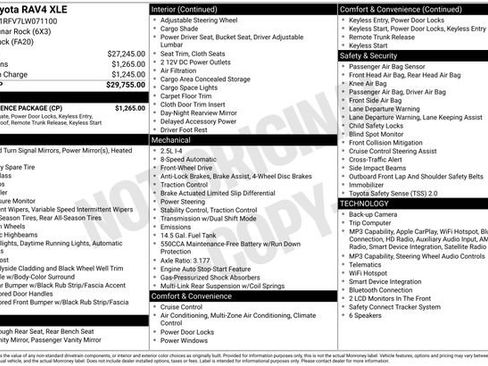 Used 2020 Toyota RAV4 XLE w/ Convenience Package FWD image 11