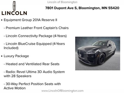 Used 2026 Lincoln Aviator Reserve w/ Equipment Group 201A AWD/4WD image 10