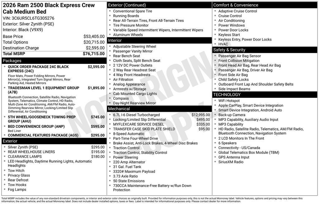 New 2026 RAM 2500 Tradesman AWD/4WD image 7