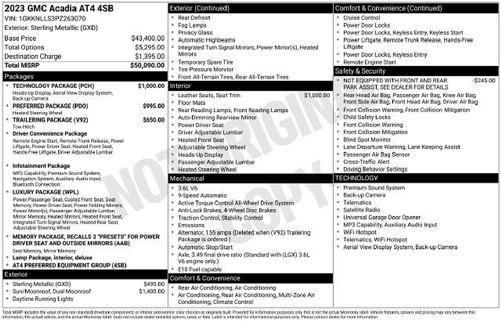 Used 2023 GMC Acadia AT4 w/ Technology Package AWD/4WD image 25