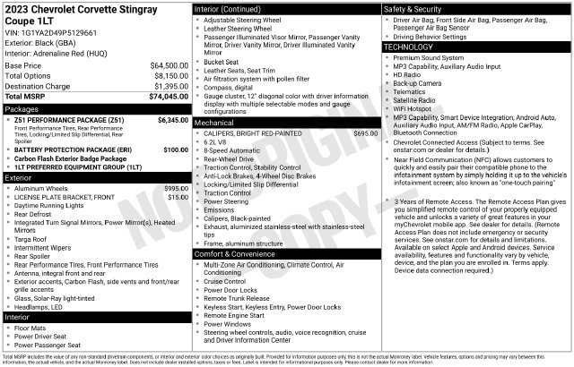 Used 2023 Chevrolet Corvette Stingray Coupe w/ Z51 Performance Package RWD image 23