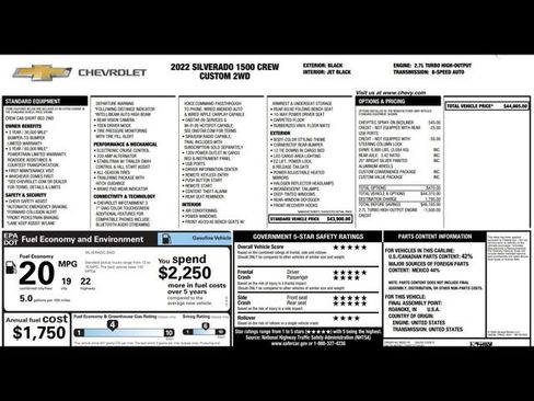 Used 2022 Chevrolet Silverado 1500 Custom image 3