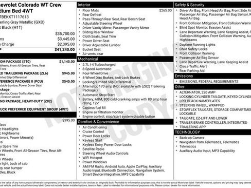New 2026 Chevrolet Colorado W/T w/ WT Custom Package image 35