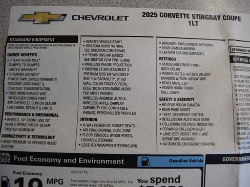 Used 2025 Chevrolet Corvette Stingray Coupe w/ Z51 Performance Package RWD image 66