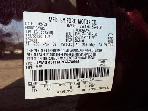 Used 2023 Ford Explorer Limited w/ Equipment Group 301A image 38