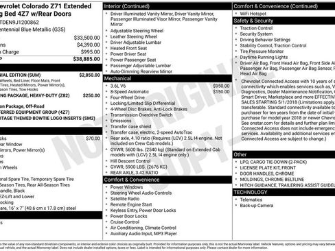 Used 2018 Chevrolet Colorado Z71 w/ Centennial Edition image 39