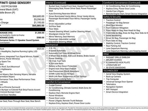 Used 2023 INFINITI QX60 Sensory w/ Vision Package AWD/4WD image 15